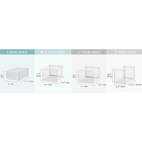 Meerveil Stapelbare Schuhbox Kunststoff Schuhablage 12er Set 36 28 21 Cm Durchsichtiger Schuhorganizer Mit