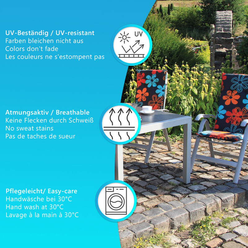 Barcelona Gartenstühle Hochlehnerauflage Gartenstuhl-Auflage – für