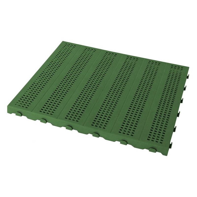 Carrelage en plastique pour extérieur et jardin 60 x 60 cm percé Lot de 4 pièces équivalent à 1,5 m² Couleur verte