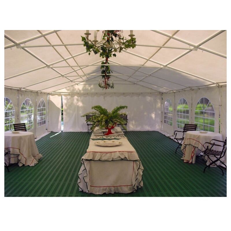 Carrelage en plastique pour extérieur et jardin 60 x 60 cm percé Lot de 4 pièces équivalent à 1,5 m² Couleur verte 2