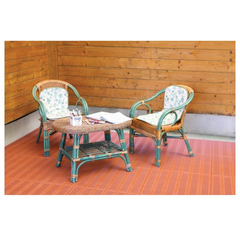 Carrelage en plastique pour extérieur et jardin 60 x 60 cm percé Lot de 4 pièces équivalent à 1,5 m² Couleur verte 4