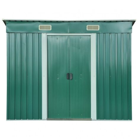 Casetta Porta Atrezzi in Metallo Ezooza 237 x 119 x 181 cm in Lamiera di colore Verde (1/5)