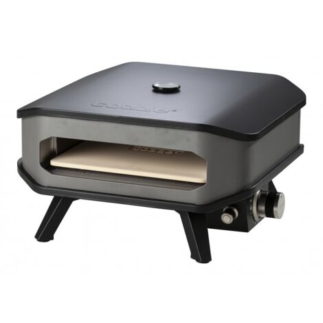 COZZE Forno per pizza a gas 13" con term. fino a 400°,  34 x 34 cm, facilmente trasportabile con pietra refrattaria