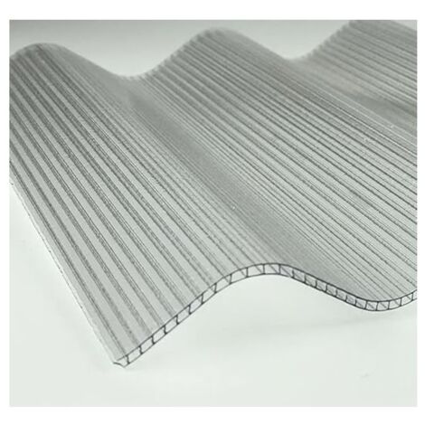 Panneau en polycarbonate alvéolaire transparent 200x92 cm – Épaisseur 6 mm – Résistant aux impacts – Protection UV – Pour vérandas et serres – Digiplastics (1/5)