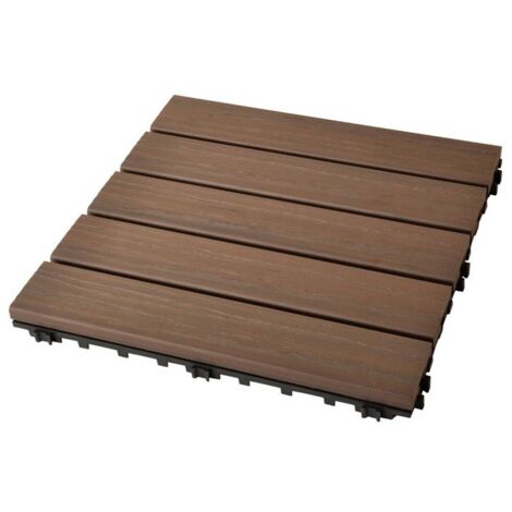 Plustile pavimentazione in plastica da esterno con finitura effetto legno 30 x 30cm PEZZI 10 (1/5)