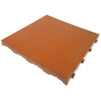 Confezione da 6 Piastrelle in Plastica da Esterno e Giardino 40 x 40 cm Piena Colore Terracotta