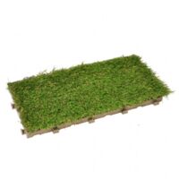 Greenplate piastrella modulare in plastica con erba sintetica 37,7 x 18,6 cm per coprire 1,75 m2. PEZZI 24