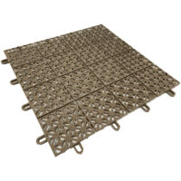 Ezooza MultiFlex – 22 Piastrelle Drenanti Flessibili per Esterni (2 m²), 30x30 cm, Plastica Riciclata, Colore: Beige