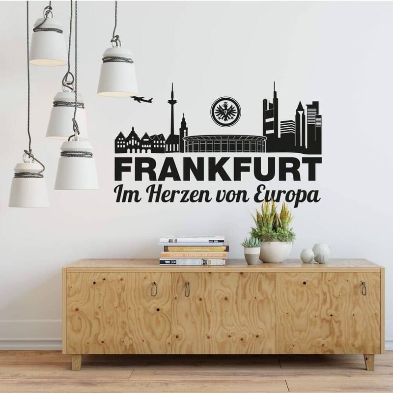 Fußball Eintracht Frankfurt Skyline Aufkleber Wandtattoo Wohnzimmer 60x37cm