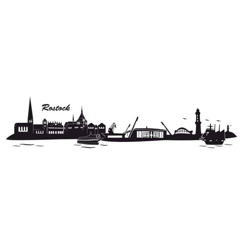 Hansa Rostock Skyline mit Logo 120x27cm Wandtattoo Fußball Wandbild Küche