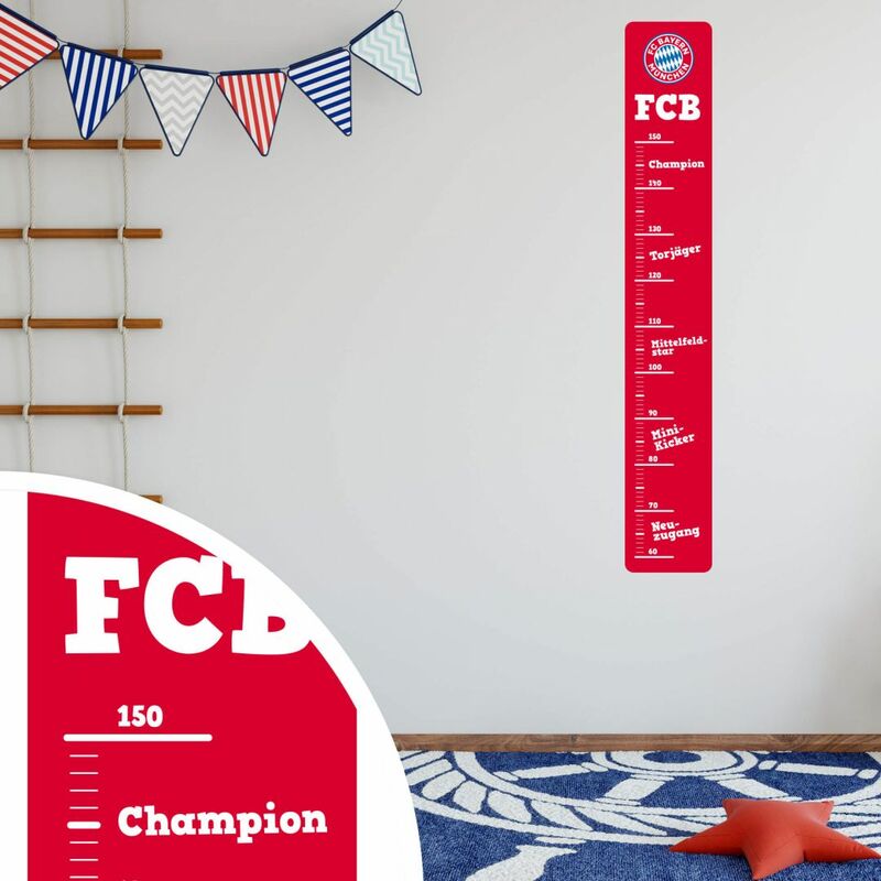 FC Bayern München Messlatte 120x19cm Wandtattoo Fußball FCB Fanartikel