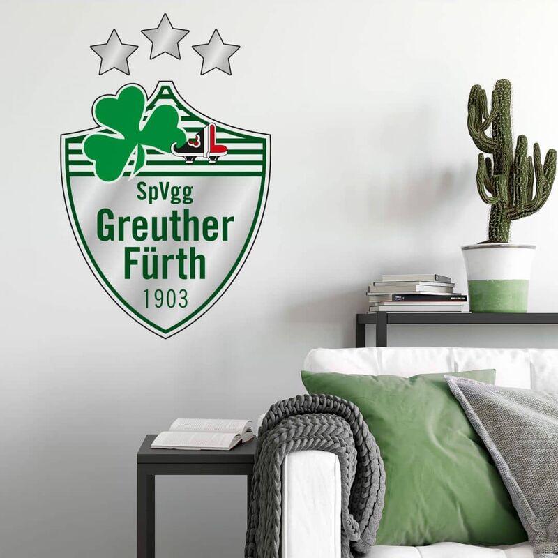 SpVgg Greuther Fanartikel Fürth Logo Wanddeko 20x31cm Wandtattoo Fußball
