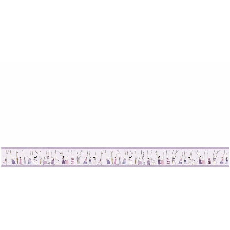 Bordüre Kunstdruck Leffler Kinderzimmer Kräuter Küche Lavendel Frauen  selbstklebende Deko Zierleiste 1x 120x10cm