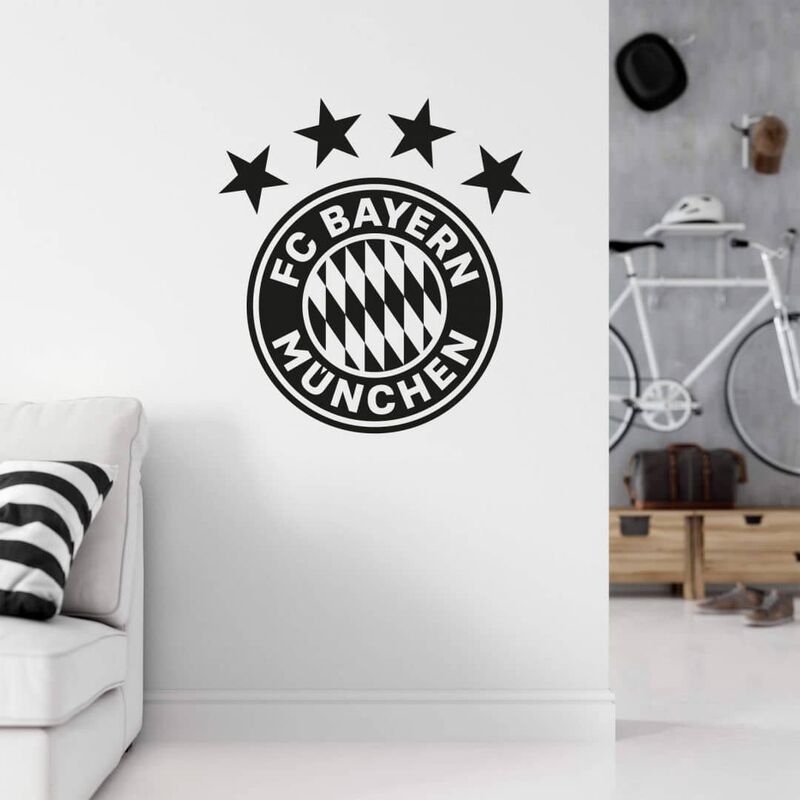 Fußball FC Bayern München Logo 28x30cm Merch Fanartikel Wandtattoo