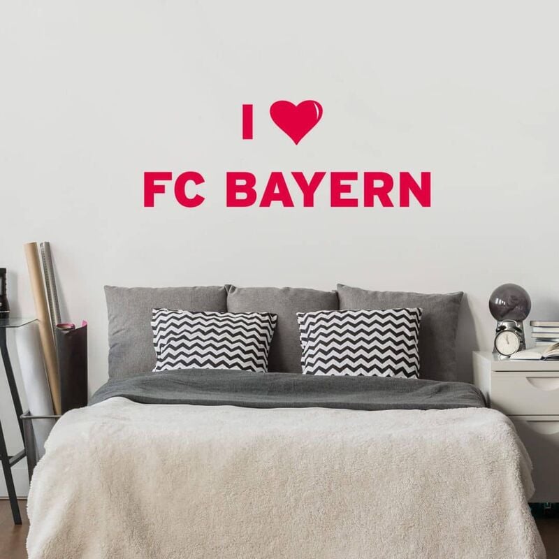 I LOVE FC BAYERN 60x7cm Wandtattoo selbstklebend Fußball Wandbild