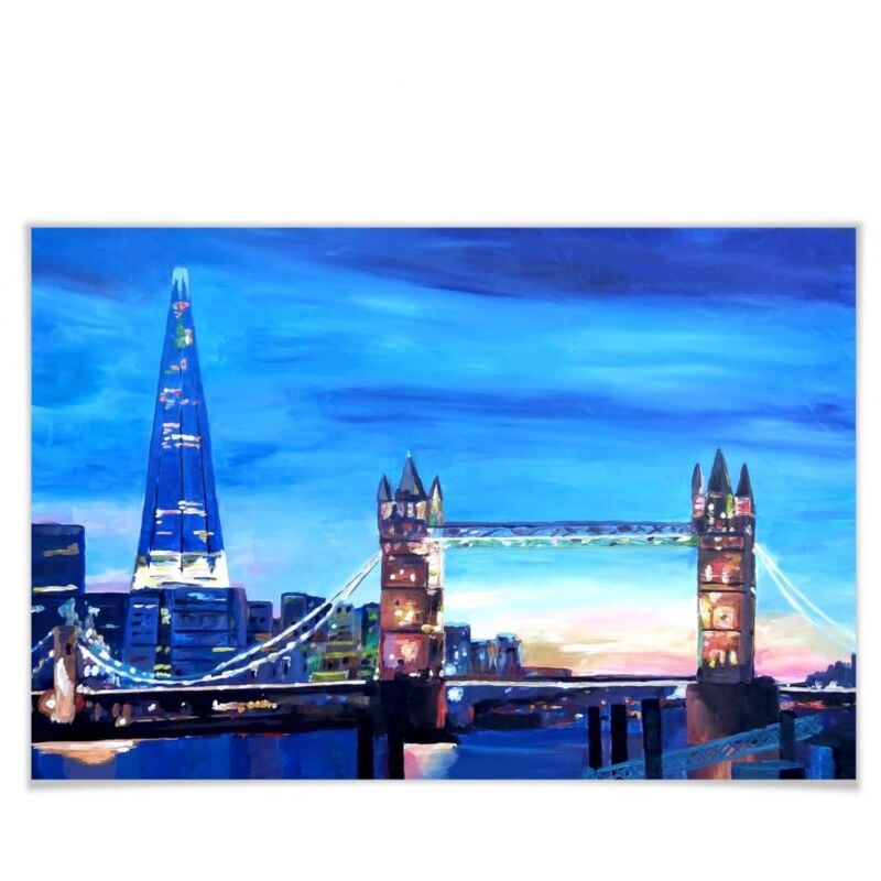 Poster London Tower Brücke The Sha 30x45cm Wandposter Wanddeko