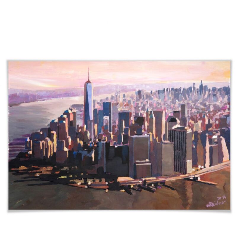 Poster Skyline Manhattan Freedom 30x45cm Wandposter Wanddeko