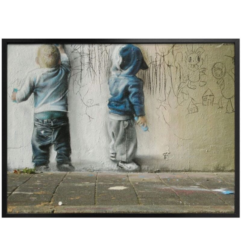 Banksy Poster Graffiti Wanddeko Kinderzimmer 30x24cm drawing Bilder Boys