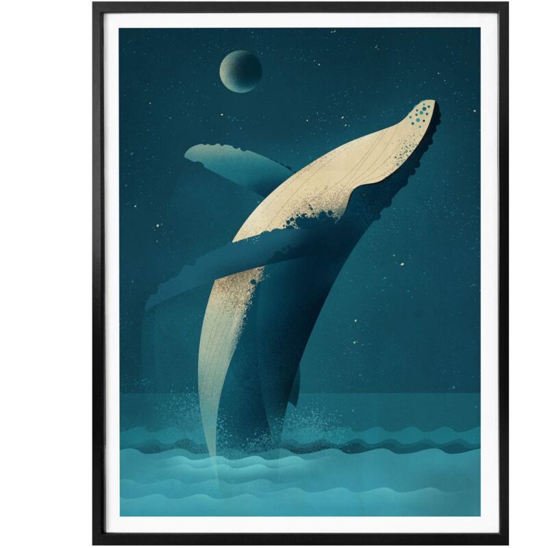 Wanddeko 24x30cm Whale Schlafzimmer Humpback Meerestiere Ozean Poster