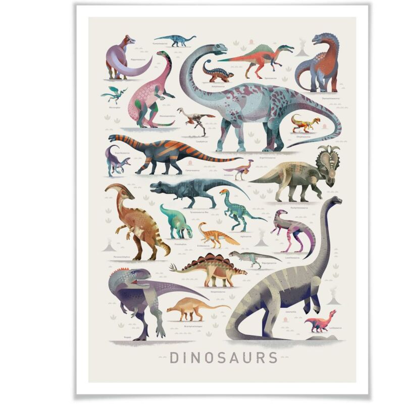 Kinder Safari Poster Steinzeit Dinosaurier 24x30cm Schlafzimmer Wanddeko