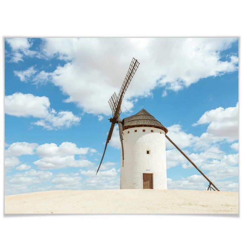 Urlaub Poster Spanien Quijote Windmühlen 30x24cm Fotografie Don Wanddeko