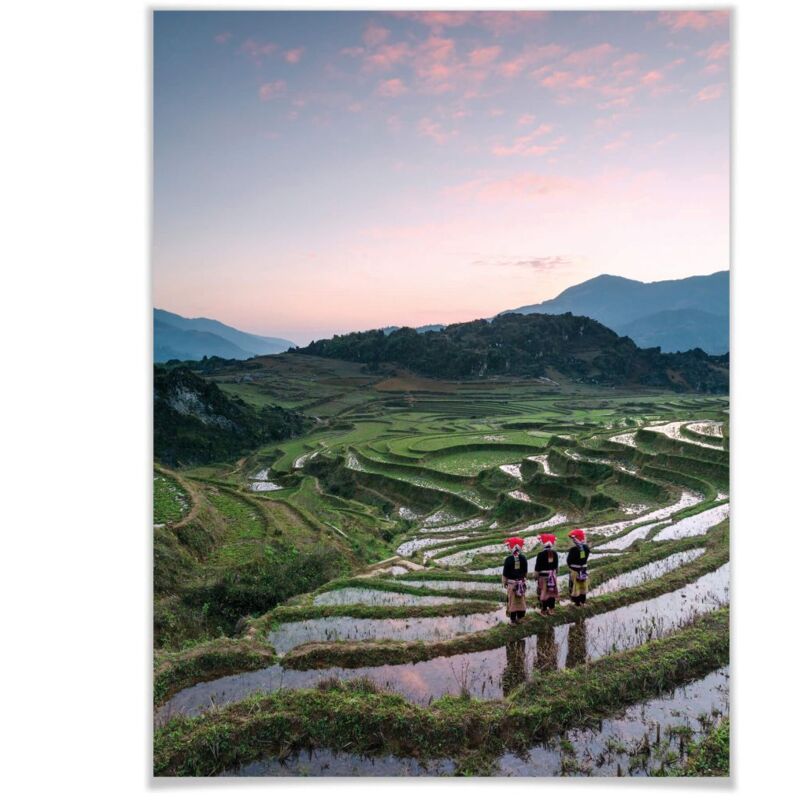 Natur Poster Asien Fotografie Reisterrassen Vietnam 24x30cm Wanddeko  Wandposter