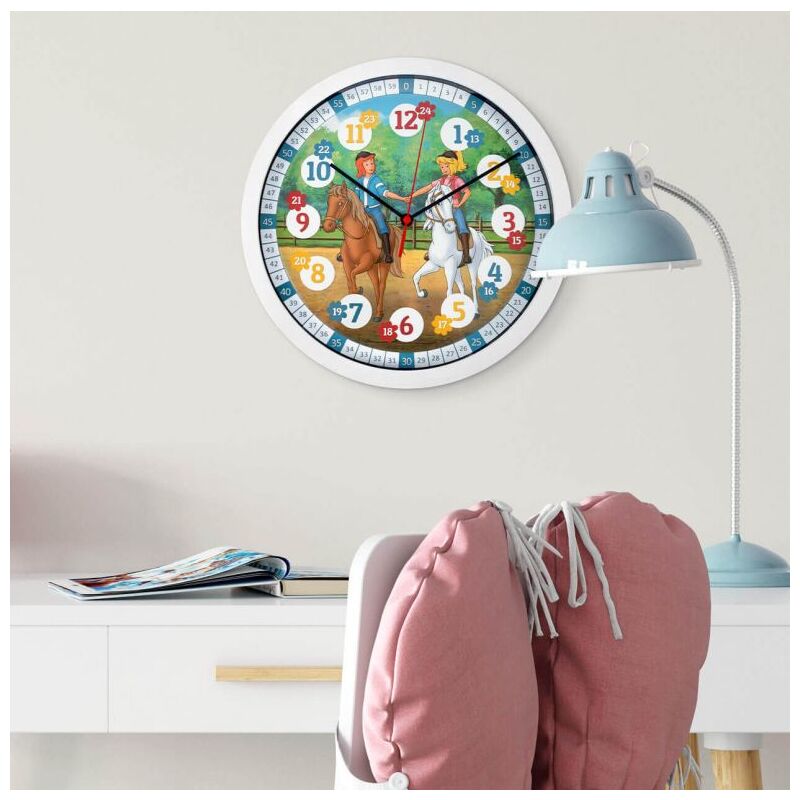 Pferdepärchen / Fohlen Pferde An Uhr Wanduhr sehr leise ! 30 cm groß 