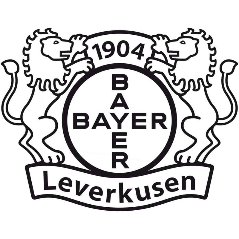 Fußball Wandtattoo selbstklebend 04 Verein Leverkusen Bundesliga Schwarz Bayer Logo 140x108cm Wandbild Löwe