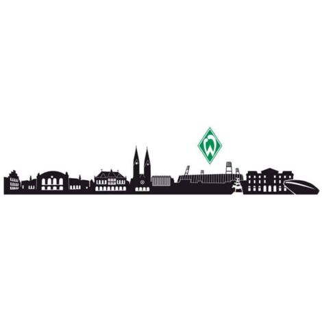 Werder Bremen Skyline Mit Logo 120x19cm Wandtattoo Fussball Wandbild Kuche