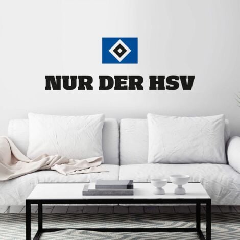 Fußball Wandtattoo Hamburger SV Bundesliga Fanartikel NUR DER HSV  Schriftzug Wandbild selbstklebend 60x40cm