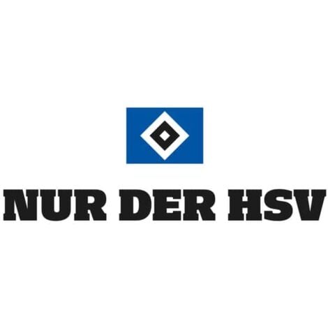 Fußball Wandtattoo Hamburger SV Bundesliga Fanartikel NUR DER HSV  Schriftzug Wandbild selbstklebend 60x40cm