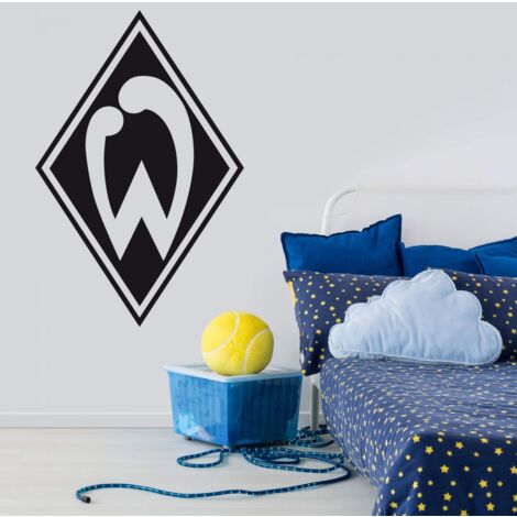 20x30cm Wandbild Vereinslogo SV Wandtattoo Logo Bremen selbstklebend Fußball schwarz Werder Meister Deutscher