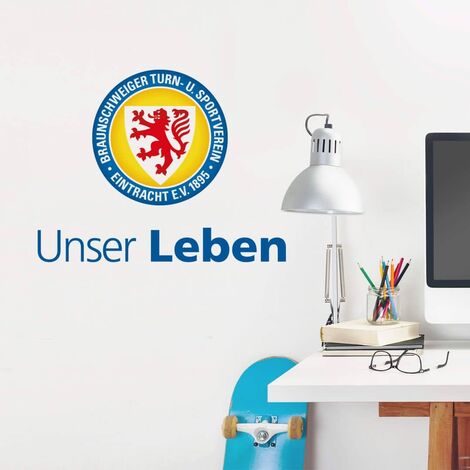 Fußball Wandtattoo Eintracht Braunschweig Logo Löwenstadt Wandbild Leben Unser Rund selbstklebend 30x23cm