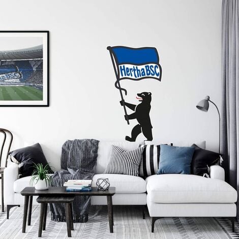 Fußball Wandtattoo trägt Wohnzimmer Berliner selbstklebend Hertha BSC 40x71cm Bär Fanartikel Flagge Wandbild