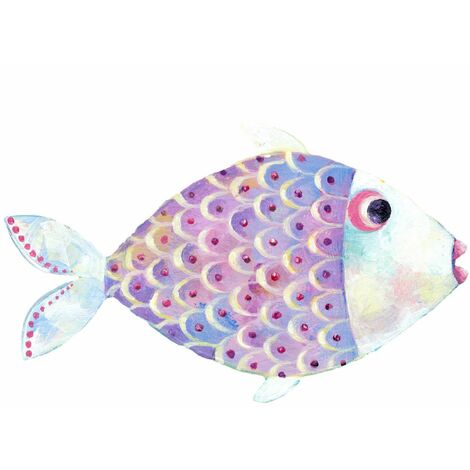30x18cm Fisch Deko Zauberwelt Blanz Wandtattoo selbstklebend kleiner Märchen Kinderzimmer Wandbild Aufkleber