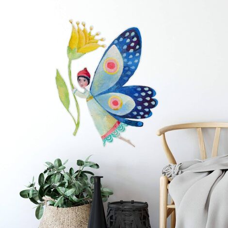 Wandtattoo Blanz Märchen Zauberwelt Kinderzimmer Aufkleber Schmetterling  Deko Wandbild selbstklebend 30x40cm