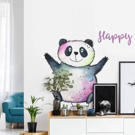 Wandtattoo Hagenmeyer Lebensfreude Kinderzimmer Happy Panda Bär Deko  Wandbild selbstklebend 25x30cm