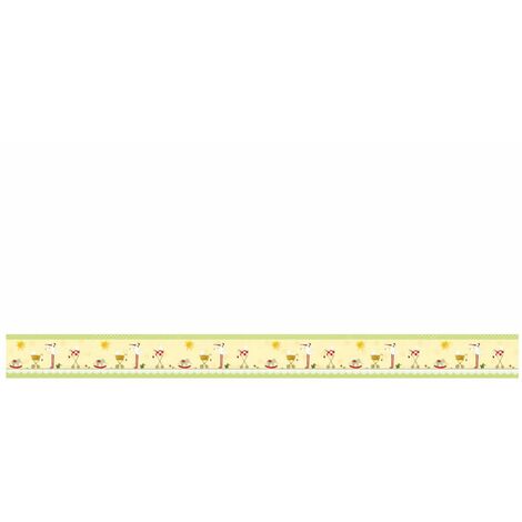 Kunstdruck Zierleiste selbstklebende Küche Deko Kinderzimmer Bordüre 1x Baby Leffler Kinderwagen 120x10cm Storch Glück