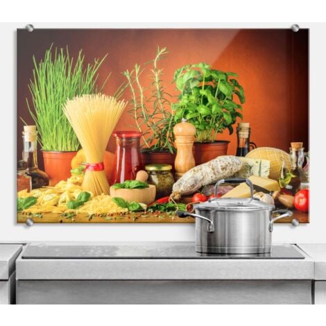 Spritzschutz Italienisch Kochen 60x40cm Wandschutz Küchenrückwand