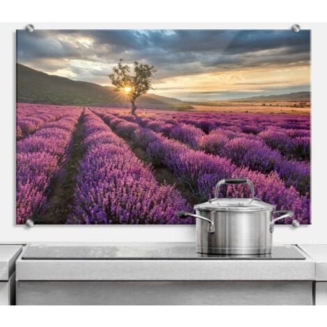 Wandschutz 60x40cm Blumen Provence der Küchenrückwand Lavendel in
