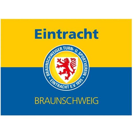 Fußball Wandtattoo Eintracht selbstklebend Banner Löwenstadt Gelb Aufkleber Braunschweig Blau Wandbild 30x22cm