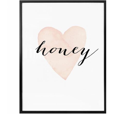 Poster Schriftzug Herz Honig Zitat Honey 24x30cm Wanddeko Wandposter