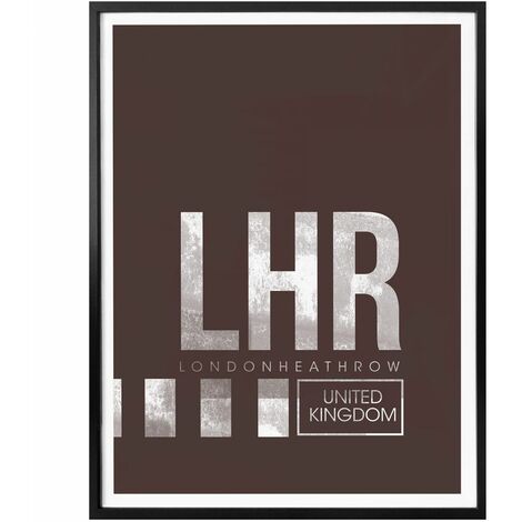 Flughafen Retro London 24x30cm LHR Posterpapier 08Left Vintage Wandbild Poster