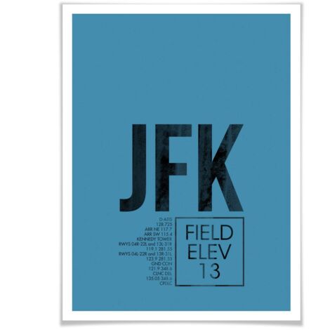 JFK 08Left Flughafen Retro New Poster 24x30cm Posterpapier Wandbild York Vintage