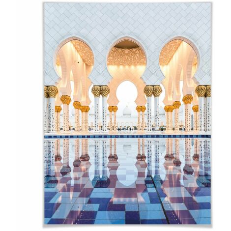 Fotografie Wanddeko Poster Urlaub Moschee Dhabi Stadt 24x30cm Abu Wandposter