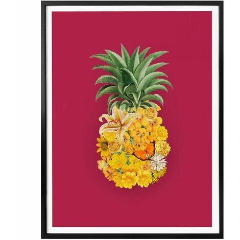 Frida Floral Studio Poster Blumen Illustration 24x30cm Wandposter Pink Ananas Wanddeko