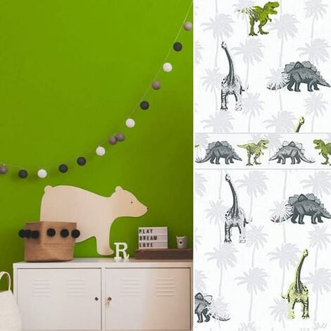 Kinderzimmer Tapete 3D Dinosaurier Wandbilder Steinzeit Schlafzimmer  Wandschutz
