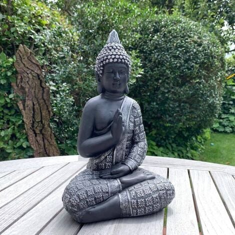 Garten Außen Figur Buddha Kunstharz Statue Terrassen Dekoration Asia Skulptur 