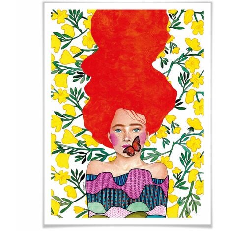 Poster Hülya kraftvolles Frauen Portrait Wandbild Wir Motiv 24x30cm frei Retro sind Sommer