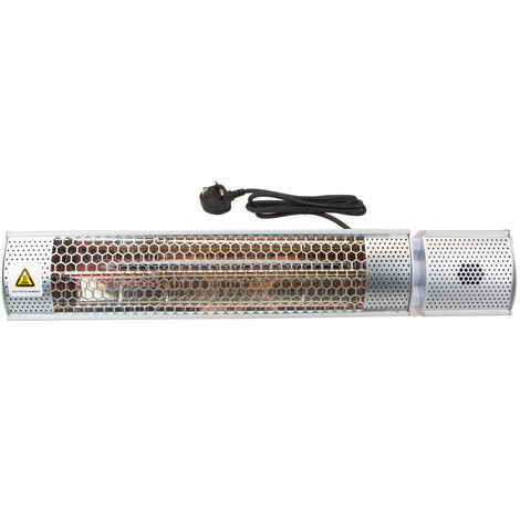 VFM - orma Wall Mounted Patio Heater Silver Instant Heat Halogen Outdoor  Lamp - Summer parties and BBQS